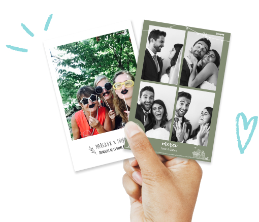 Photos souvenirs d'un mariage prises par le photobooth, borne photo, photomaton Josepho
