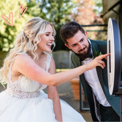 Photobooth mariage avec couple marié