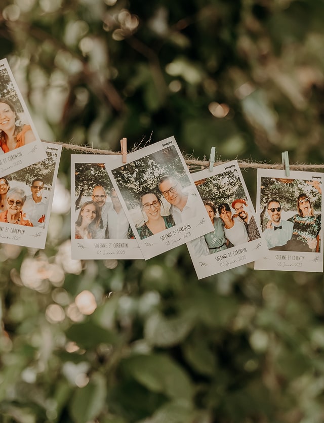 Photo personnalisée d'une borne photo mariage