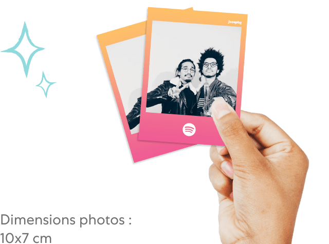 Photos polaroid personnalisées et imprimées depuis un photobooth